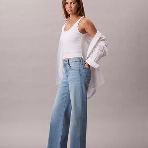 Calvin Klein Light Blue Ultra High Wide Leg Jeans